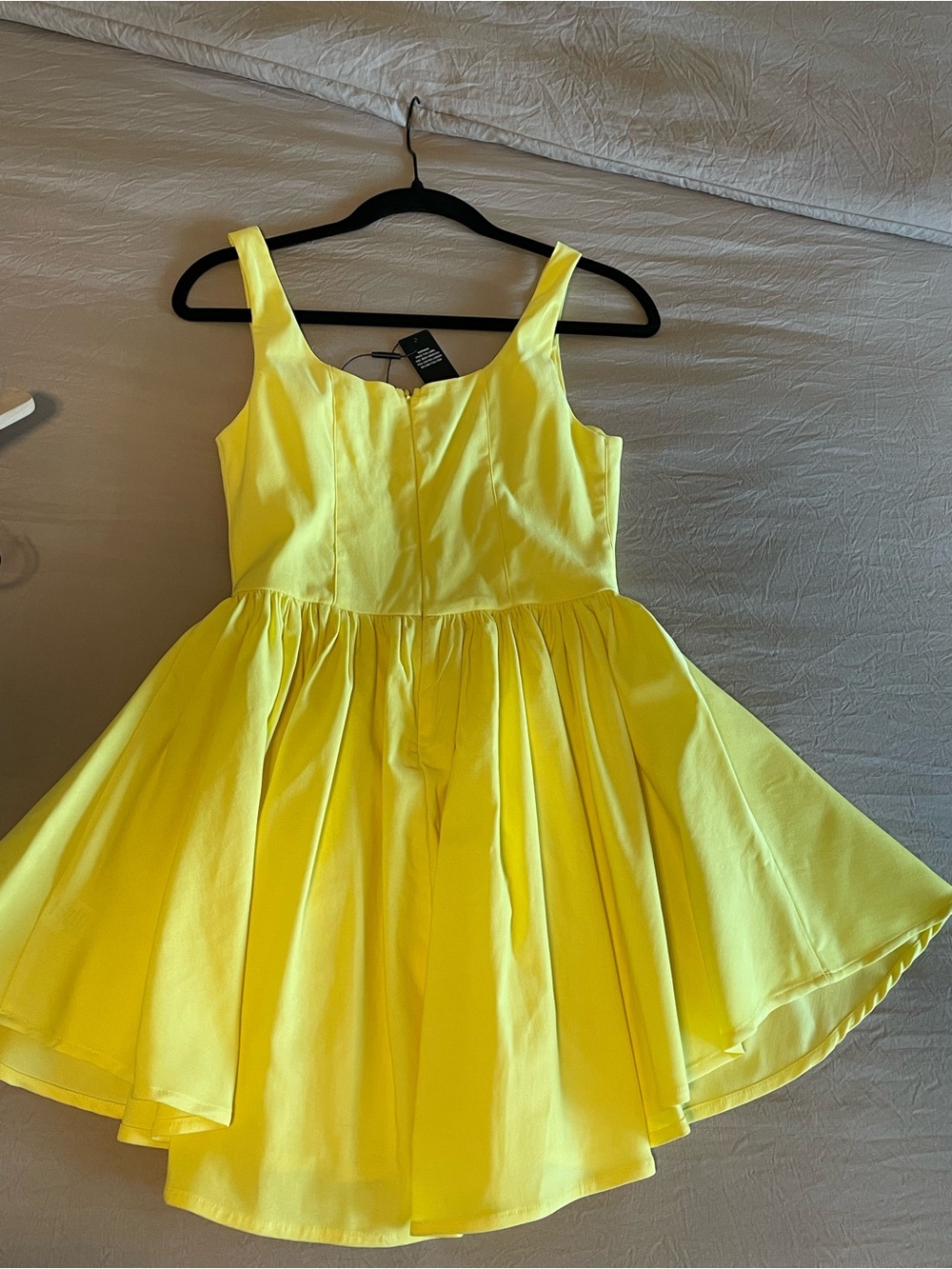 Fashion Nova Yellow Fit-and-Flare Sleeveless Party Dress